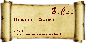 Biswanger Csenge névjegykártya